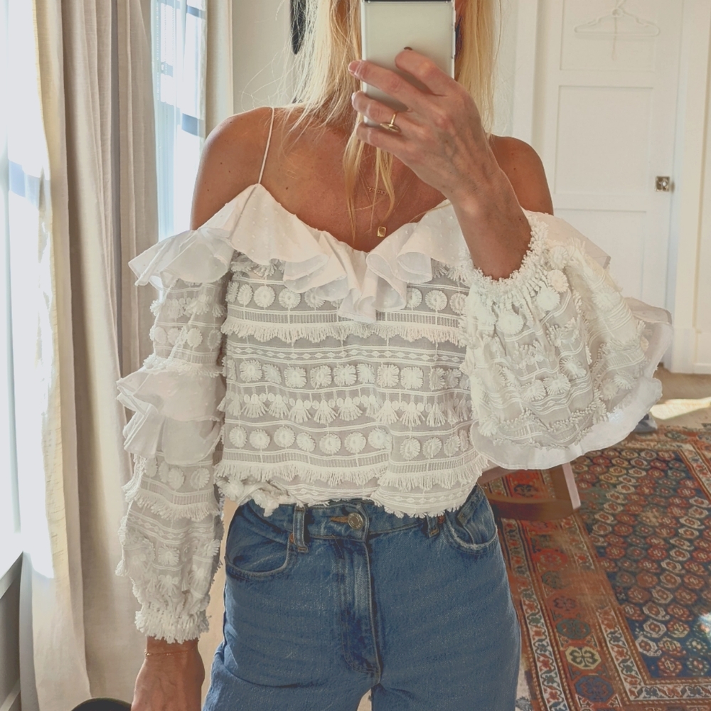 Brand New condition off the shoulder Alexis Blouse Size small